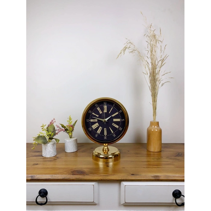 Gold Metal Zarif Masa Saati 25×20 cm