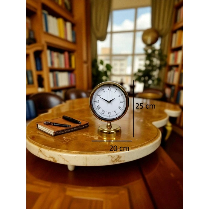 Golden Edge 25 x 20 Gold Metal Table Clock