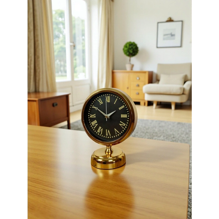Golden Grace 25 x 20 Gold Metal Table Clock