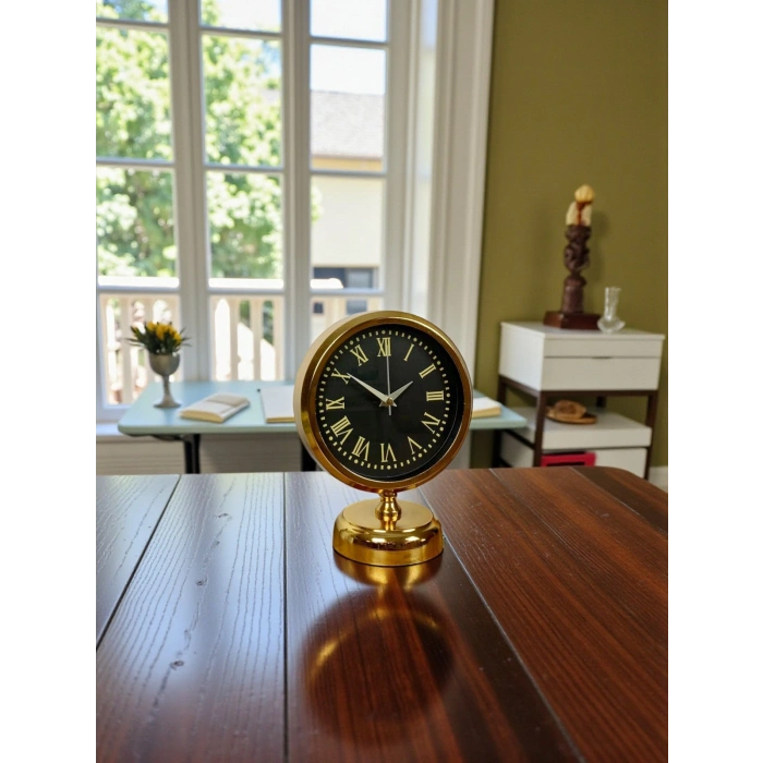 Golden Grace 25 x 20 Gold Metal Table Clock