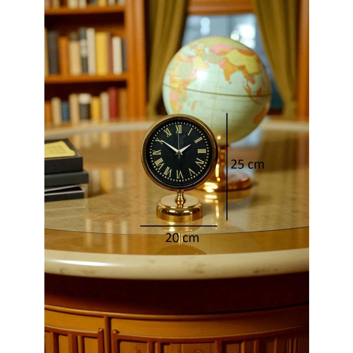 Golden Grace 25 x 20 Gold Metal Table Clock