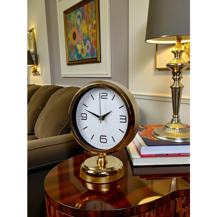 Golden Touch 25 x 20 Gold Metal Table Clock