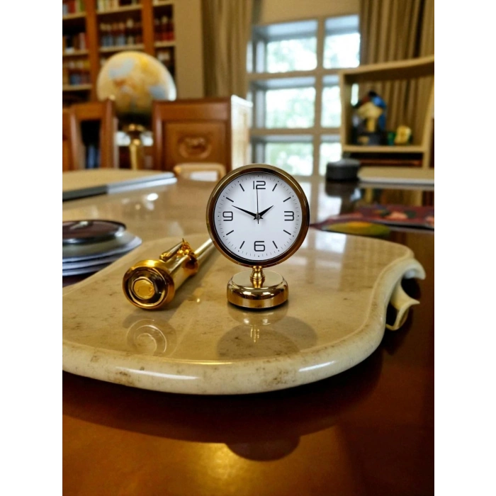 Golden Touch 25 x 20 Gold Metal Table Clock