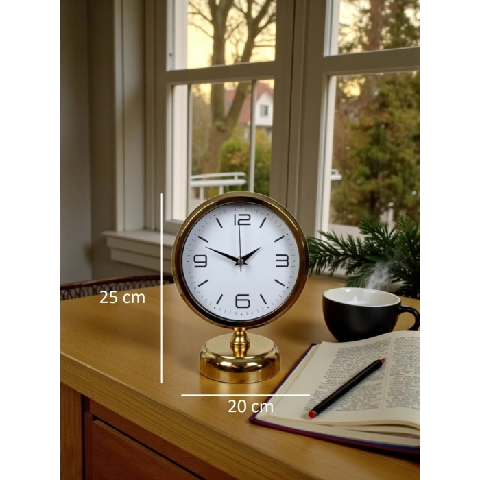 Golden Touch 25 x 20 Gold Metal Table Clock