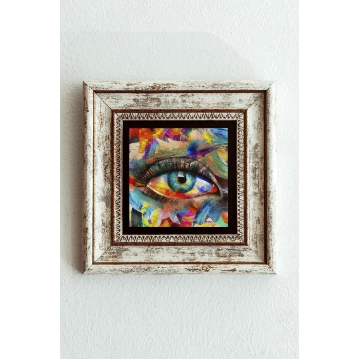 Göz Çerçeveli Taş Tablo , Çerçeveli Taş Duvar Dekoru-enkcrcvtbl-00187 20 cm