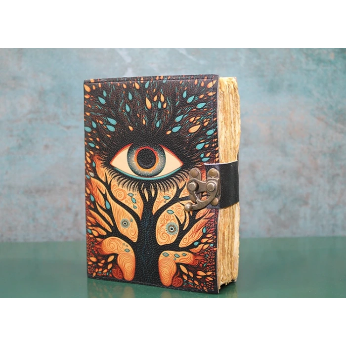 Göz Tasarımlı Deri Defter
