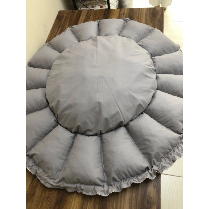 GRİ-AYICIK DESENLİ BEBEK YATAĞI , OYUN MİNDERİ