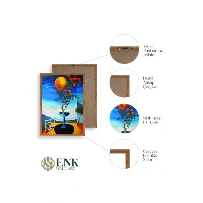 Gül Ahşap Çerçeveli Tablo 17 x 23