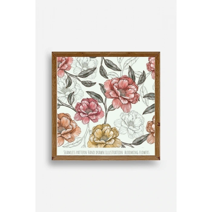 Gül Ahşap Çerçeveli Tablo 23 x 23