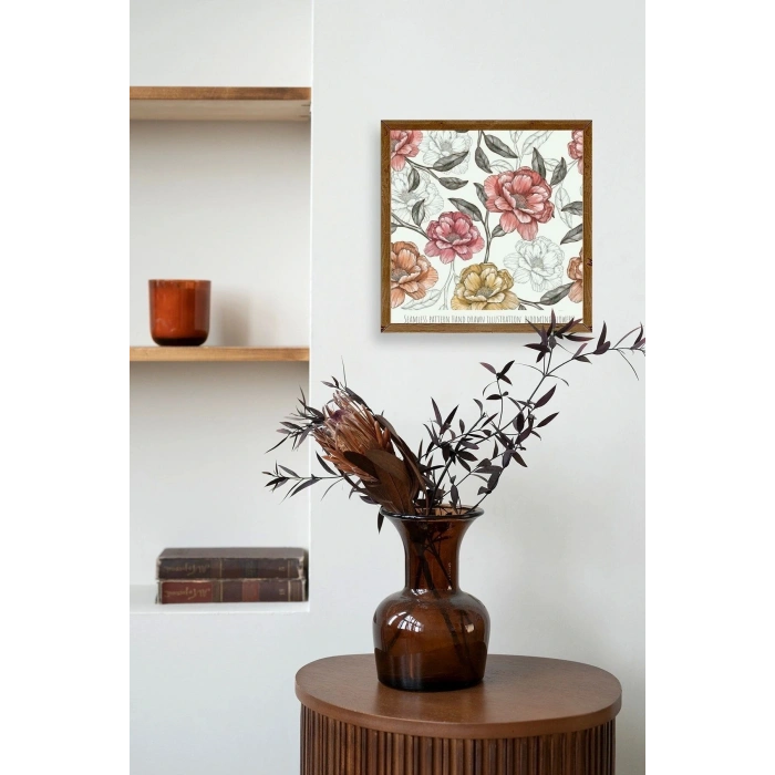 Gül Ahşap Çerçeveli Tablo 23 x 23