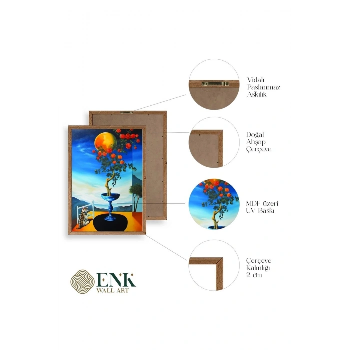 Gül Ahşap Çerçeveli Tablo 23 x 30