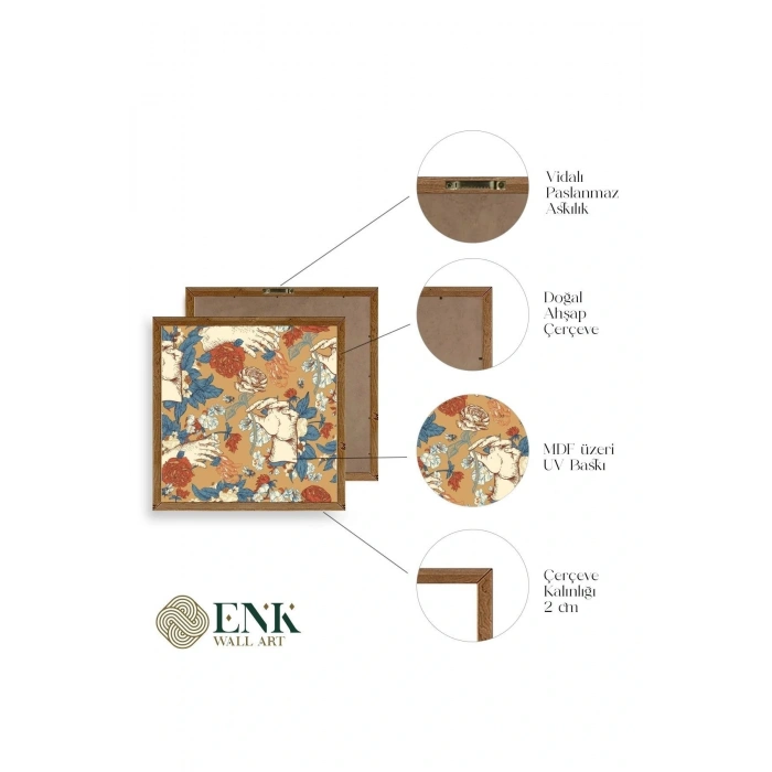 Güller Ahşap Çerçeveli Tablo 42 x 42