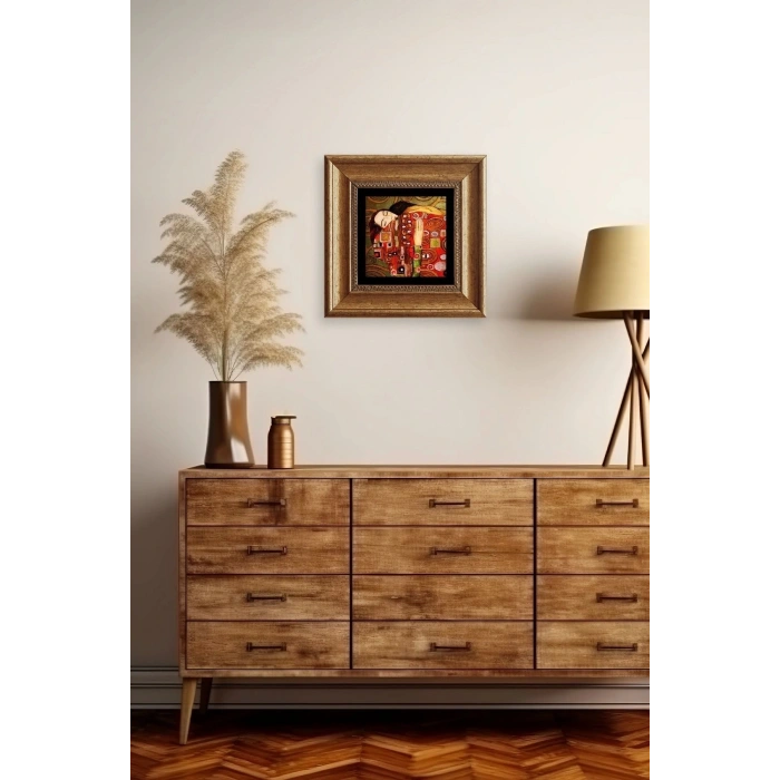 Gustav Klimpt Çerçeveli Taş Tablo 20 cm