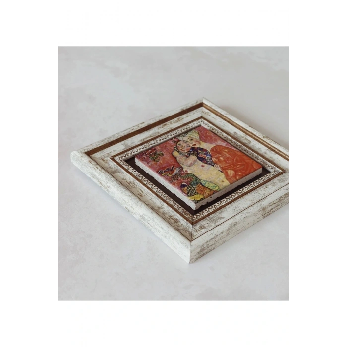 Gustav Klimt Çerçeveli Taş Tablo , Çerçeveli Taş Duvar Dekoru 20 cm