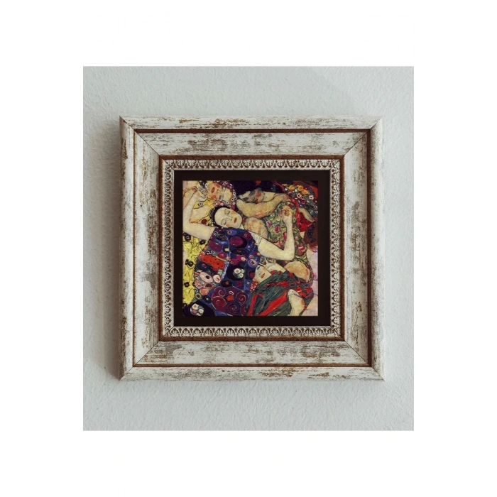 Gustav Klimt Çerçeveli Taş Tablo , Çerçeveli Taş Duvar Dekoru 20 cm