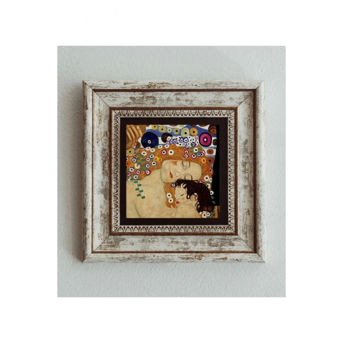 Gustav Klimt Çerçeveli Taş Tablo , Çerçeveli Taş Duvar Dekoru 20 cm