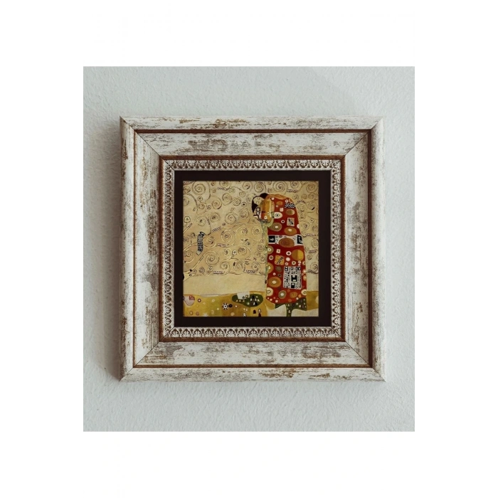 Gustav Klimt Çerçeveli Taş Tablo , Çerçeveli Taş Duvar Dekoru 20 cm