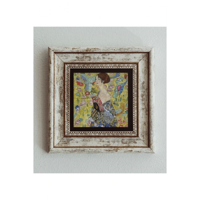 Gustav Klimt Çerçeveli Taş Tablo , Çerçeveli Taş Duvar Dekoru 20 cm