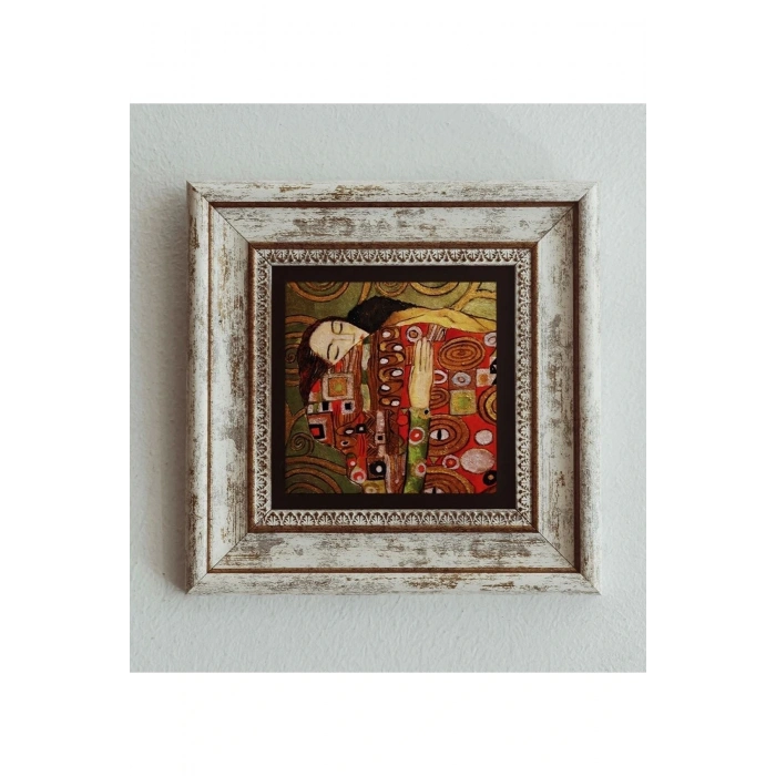 Gustav Klimt Çerçeveli Taş Tablo , Çerçeveli Taş Duvar Dekoru 20 cm