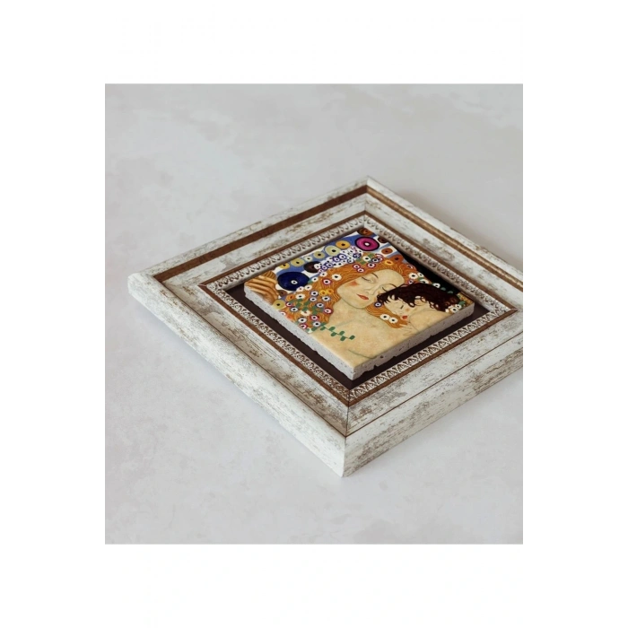 Gustav Klimt Çerçeveli Taş Tablo , Çerçeveli Taş Duvar Dekoru 20 cm