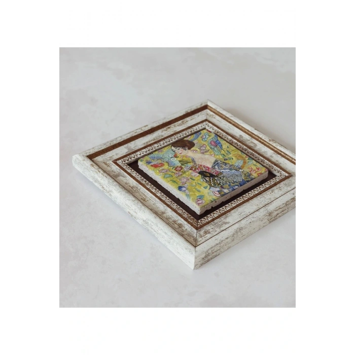 Gustav Klimt Çerçeveli Taş Tablo , Çerçeveli Taş Duvar Dekoru 20 cm