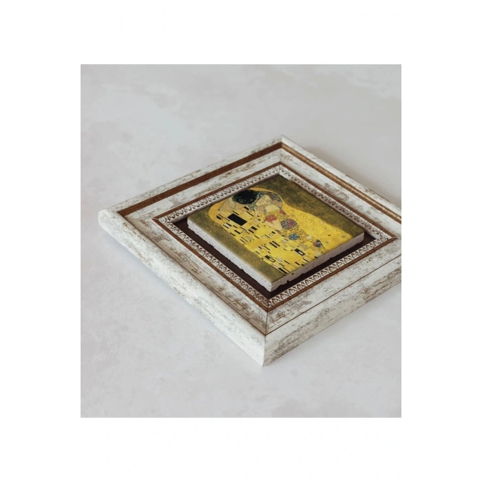 Gustav Klimt Çerçeveli Taş Tablo , Çerçeveli Taş Duvar Dekoru 20 cm