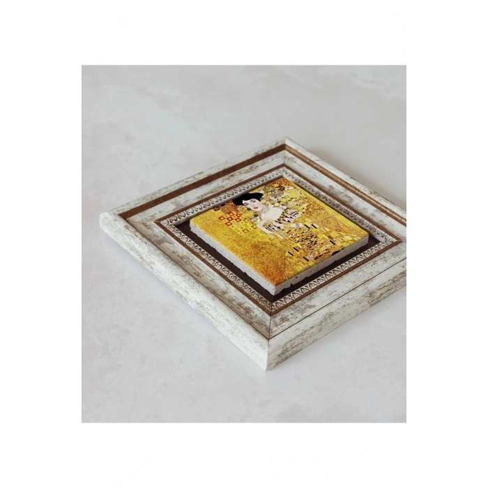 Gustav Klimt Çerçeveli Taş Tablo , Çerçeveli Taş Duvar Dekoru 20 cm
