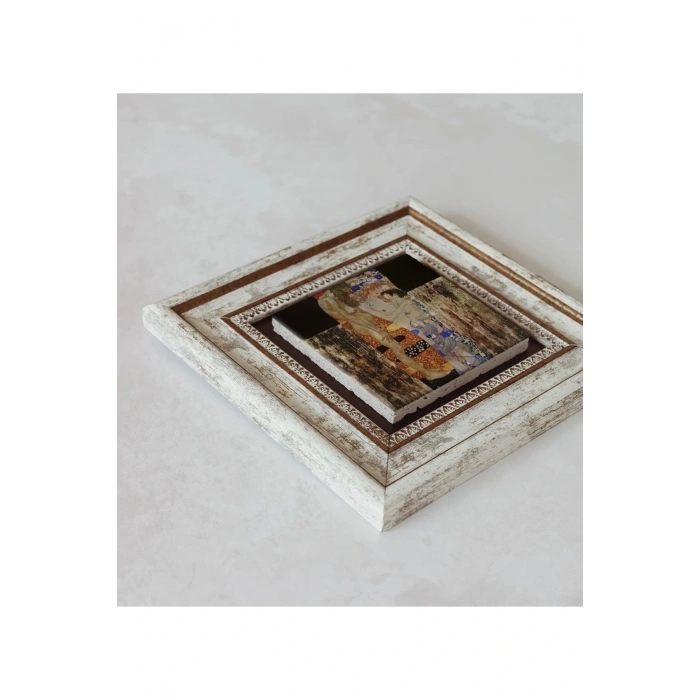 Gustav Klimt Çerçeveli Taş Tablo , Çerçeveli Taş Duvar Dekoru 20 cm