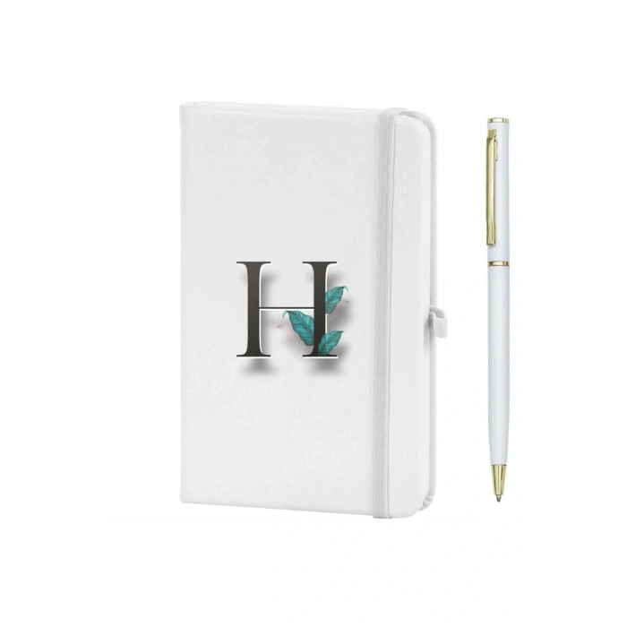H Harfi Çiçek Baskılı Defter