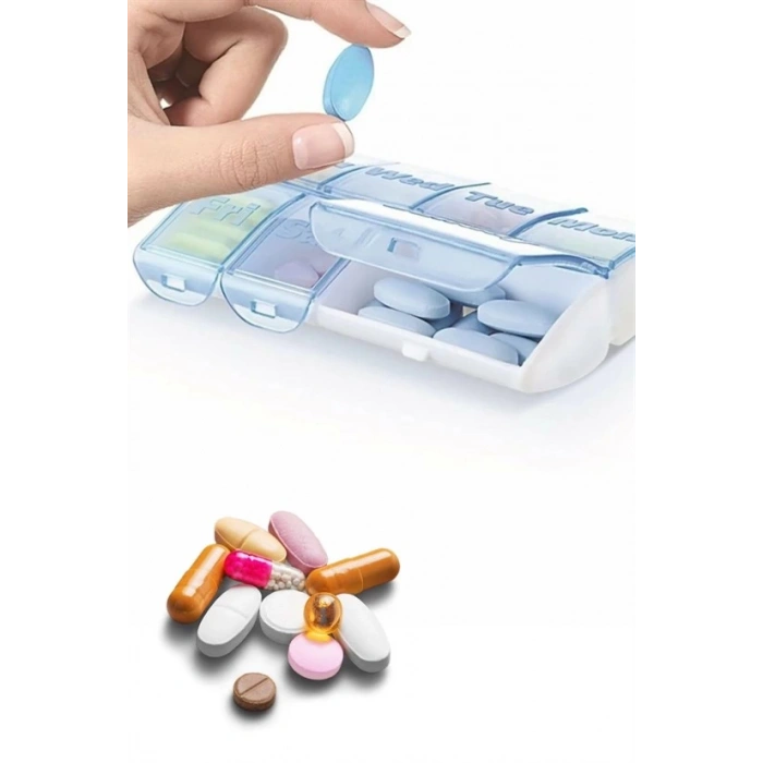 Haftalık 7 Bölmeli İlaç Saklama ve Hatırlatma Kutusu (5365)