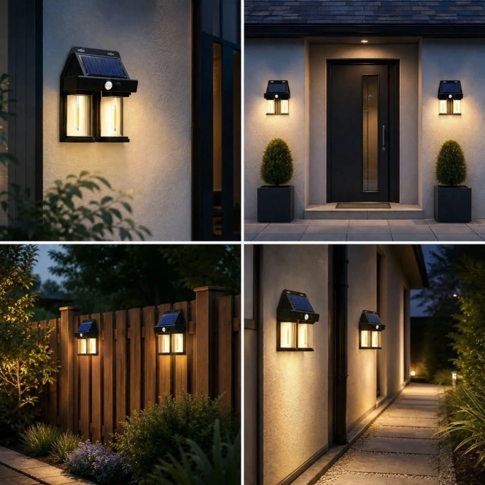 Hareket Sensörlü Kablosuz Güneş Enerjili Led Bahçe 2li Set