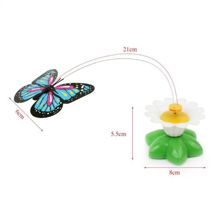 Hareketli Dönen Kelebek - Kedi Oyuncağı ( Pille Çalışır) (5365)