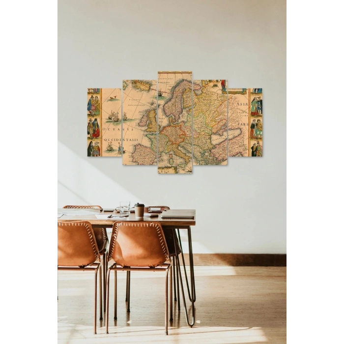 Harita 5 Parçalı Mdf Tablo 60 x 100