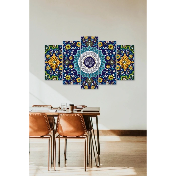 Hat Portre 5 Parçalı Mdf Tablo 60 x 100