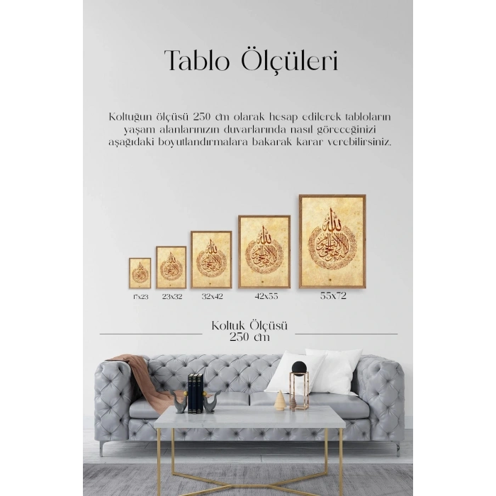 Hat Yazısı Ahşap Çerçeveli Tablo 50 x 70