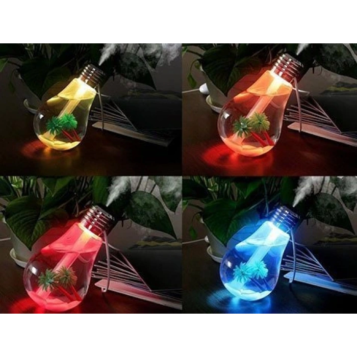 Air Humidifier with Bulb Appearance and Steam Machine with a 400 ml Reservoir. (5365)