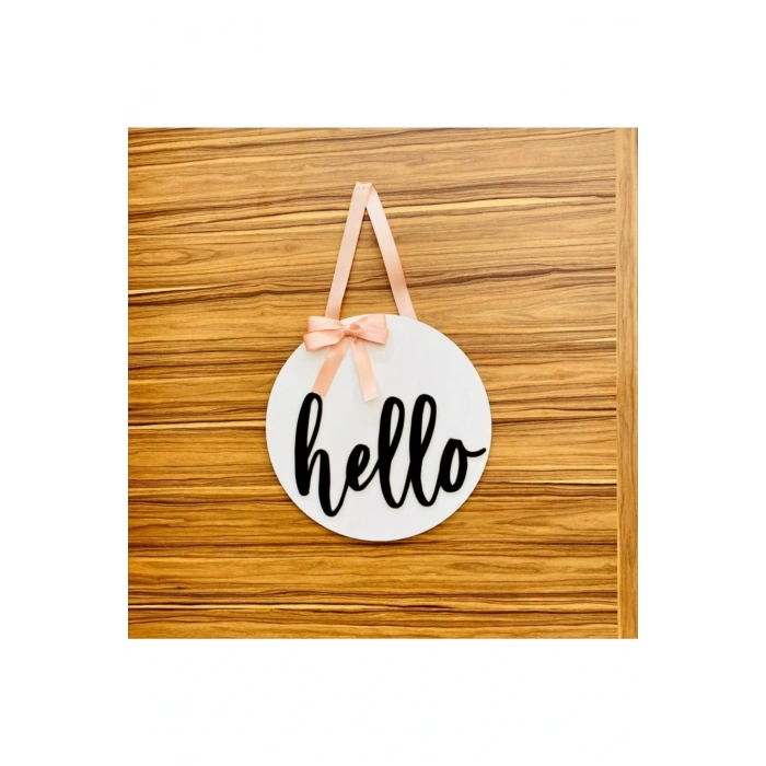 Hello Ahşap Kapı Süsü 30 x 30
