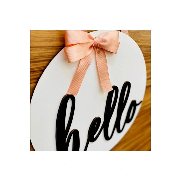 Hello Ahşap Kapı Süsü 30 x 30