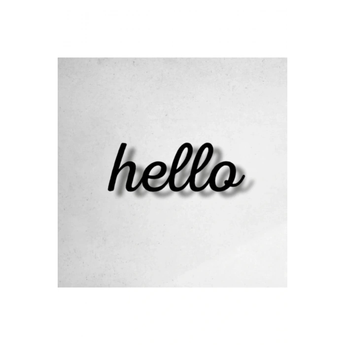 Hello Yazılı Ahşap Tablo 50 x 41