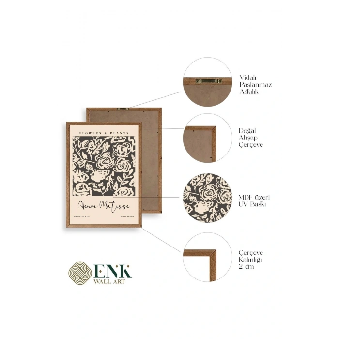 Henri Matisse Ahşap Çerçeveli Tablo 17 x 23