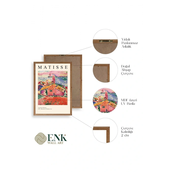 Henri Matisse Ahşap Çerçeveli Tablo 17 x 23