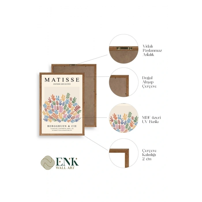 Henri Matisse Ahşap Çerçeveli Tablo 30 x 42