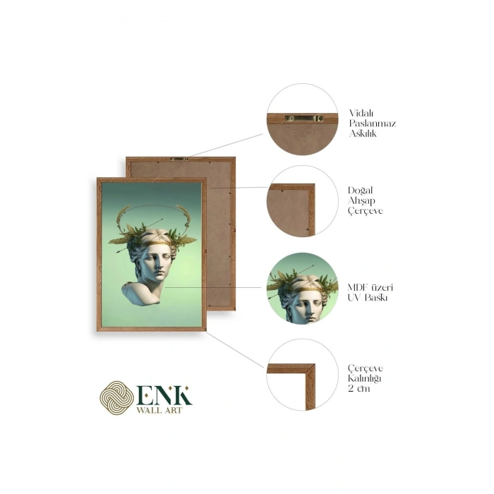 Heykel Ahşap Çerçeveli Tablo 30 x 42
