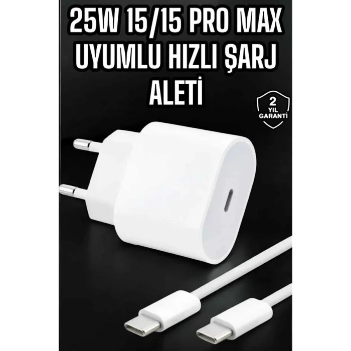 Hızlı Şarj Adaptörü Ve Type-c Kablo 15 Pro Max Uyumlu