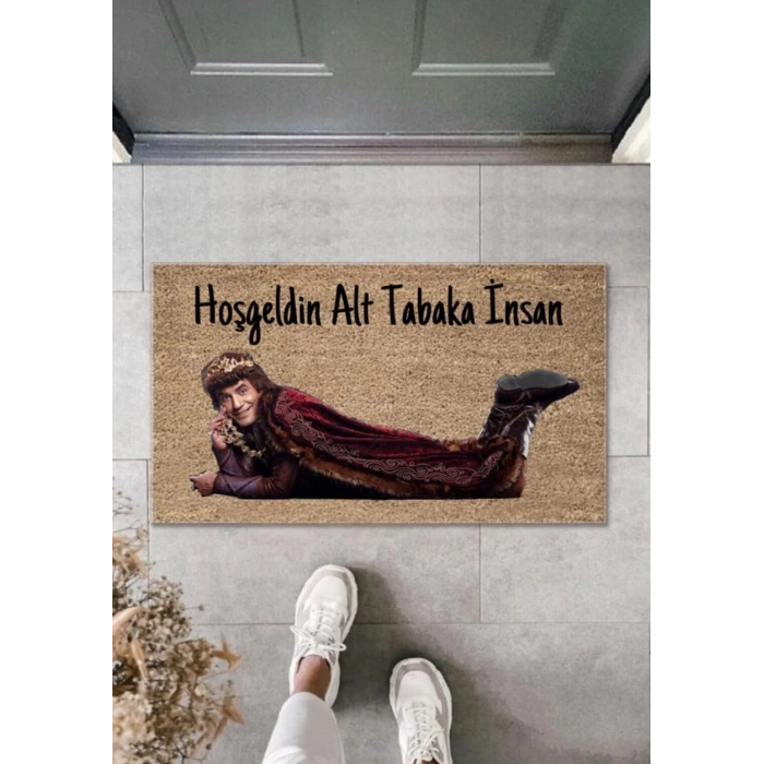 Hoşgeldin Alt Tabaka İnsan | Yüksek Kaliteli Dijital Baskılı Kaymaz Kapı Önü Paspası – Prens Temalı