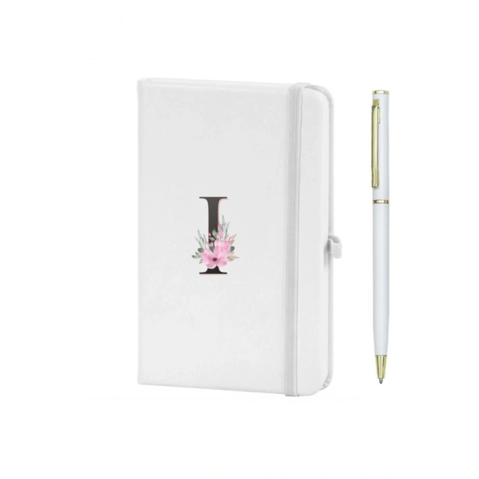 I Harfi Çiçek Desen Baskılı Defter