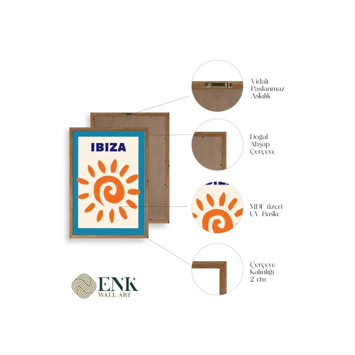 Ibiza Ahşap Çerçeveli Tablo 50 x 70