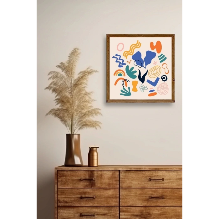 İllüstrasyon Ahşap Çerçeveli Tablo 50 x 50