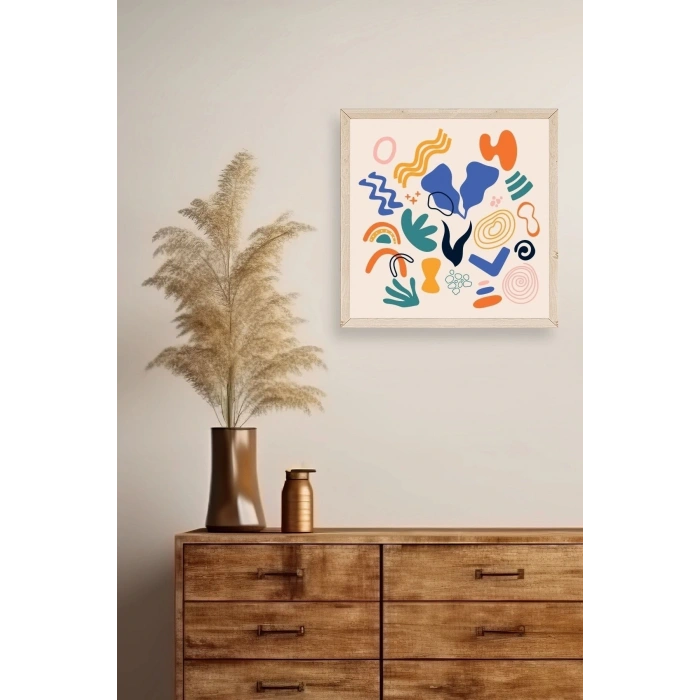 İllüstrasyon Ahşap Çerçeveli Tablo 50 x 50