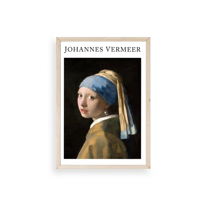 İnci Küpeli Kız Ahşap Çerçeveli Tablo 23 x 30